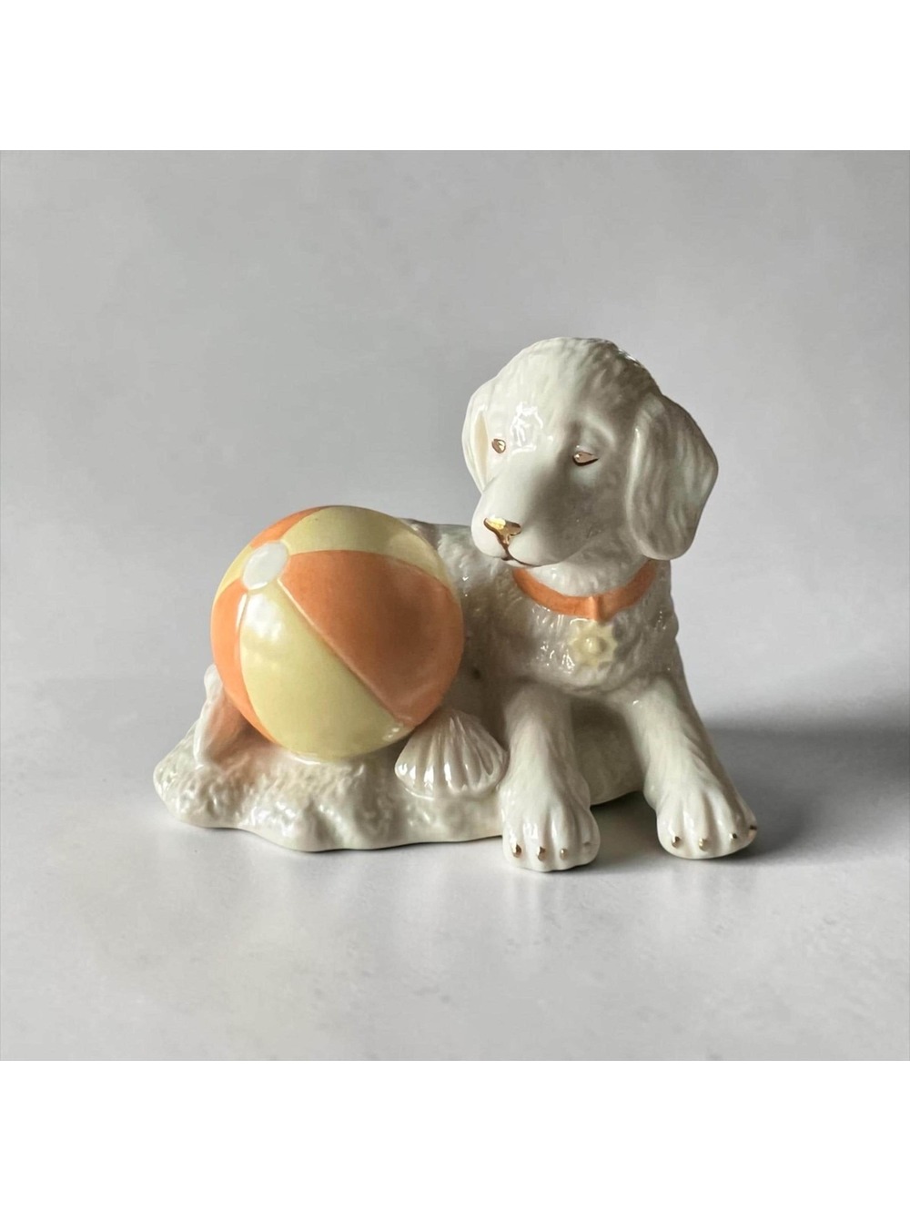 Lenox Fun in the Sun Puppy Figurine | Beach Ball Puppy Porcelain Figurine